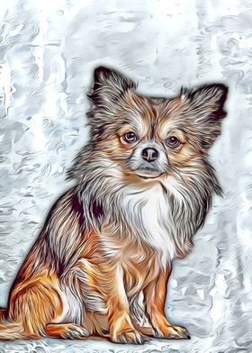 Spitz cute dog painting