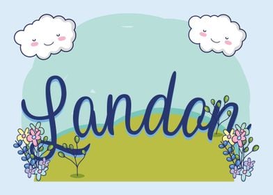 LANDON Baby Name Sign Gift