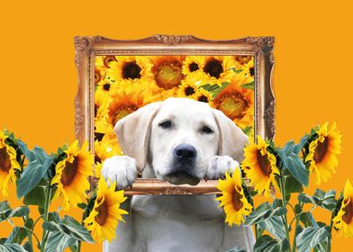 Retriever dog frame sun