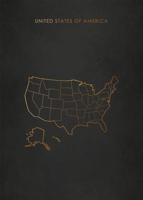 Gold United States Map