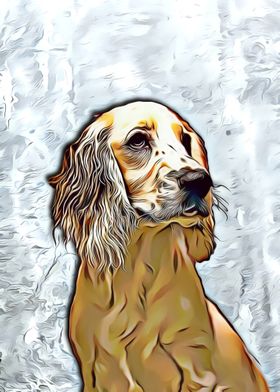 Retriever dog painting