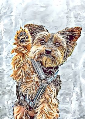 Yorkshire Terrier painting