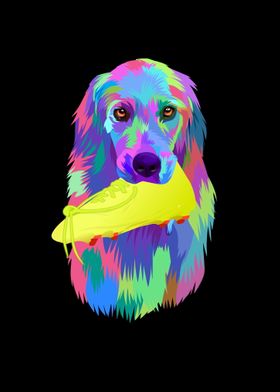 Colorful retriever dog