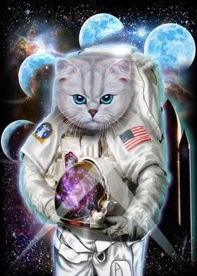 Astronaut Cat Explore Moon