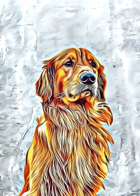 Retriever dog painting