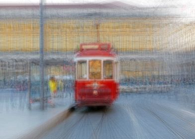 Red Tram in Lisbon