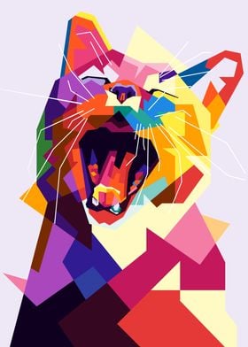 Cat pop art illustration