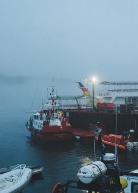 Foggy Tadussac port