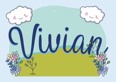 VIVIAN Baby Name Sign Gift