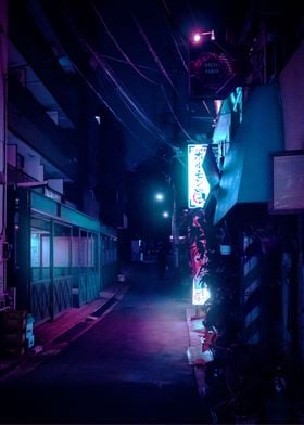 Tokyo Side Alley at night