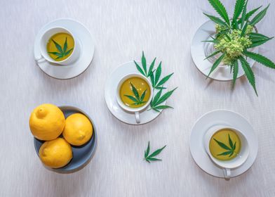 Lemon and cannabis tea