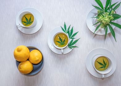 Lemon and cannabis tea