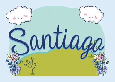 SANTIAGO Baby Name Sign
