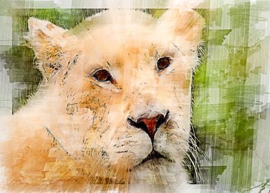 Lioness watercolor