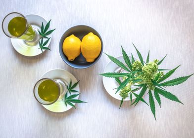 Lemon and cannabis tea