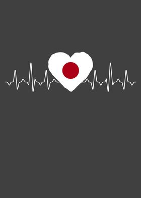 Japan Heartbeat Flag
