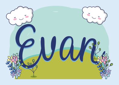 EVAN Baby Name Sign Gift