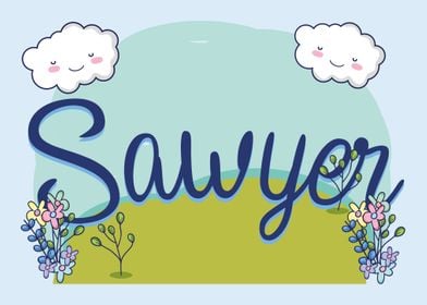 SAWYER Baby Name Sign Gift