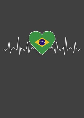 Brazil Heartbeat Flag