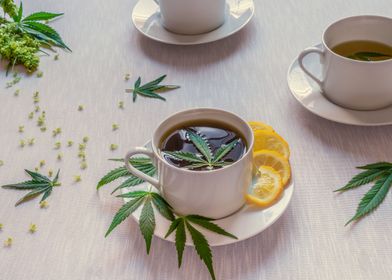 Lemon and cannabis tea 