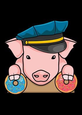 Pig Cop Donut Police