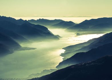 Panorama on the Lake Como