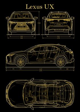 Lexus UX 2019 Blueprint 