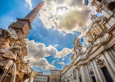 Fountain in Rome in Italy 