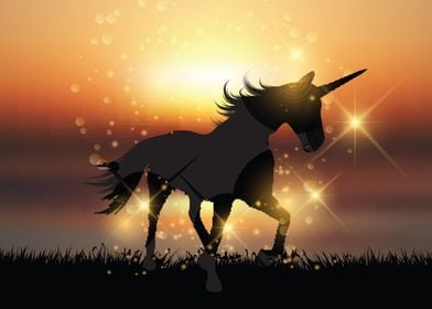 Silhouette of a unicorn