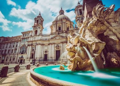 Fountain in Rome in Italy