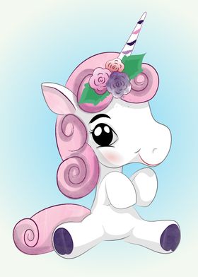 Cute baby unicorn