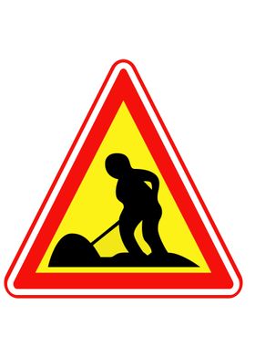 Korean Road Sign Worker