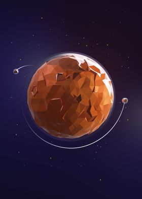 Mars in Low Poly Style