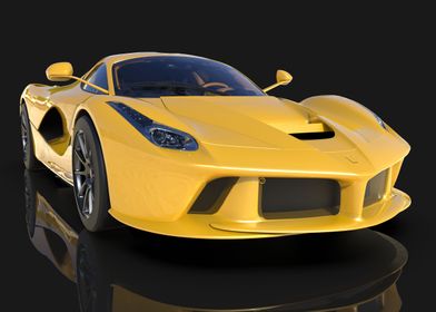 sports yellow car