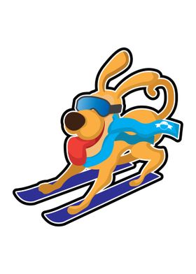 Dog Ski Gift Slalom Winter