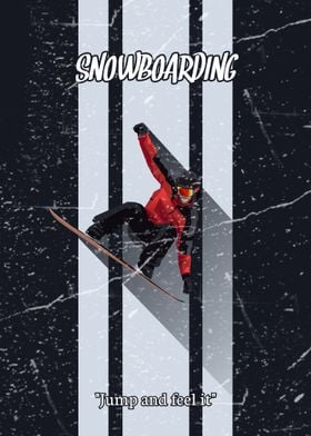 Snowboarding and jump