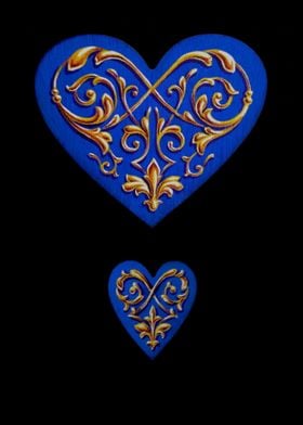 Baroque ornamented hearts