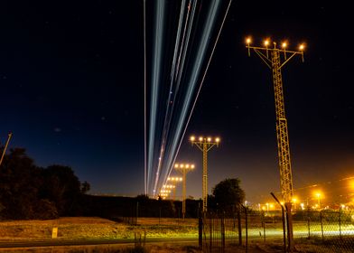 Night airport photography