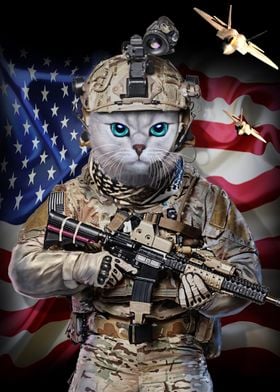 Tabby Cat Elite Soldier