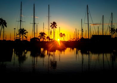 Hawaii Harbour Sunset