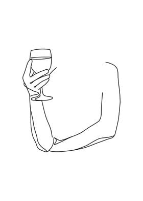 Girl drinks wine