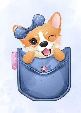 Cute corgi dog