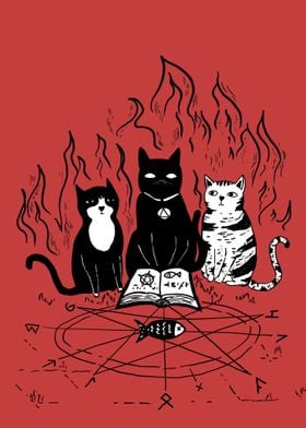 Magic cat illustration