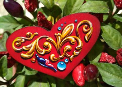 Red ornamented heart