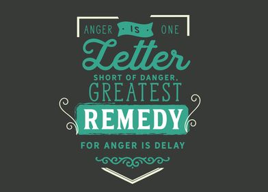 Greatest remedy for anger 