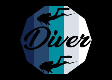 Retro Diver Scuba Diving