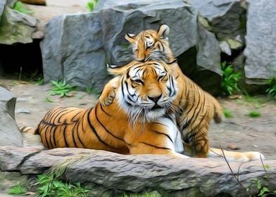 Tigress and Cub