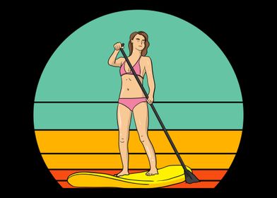 Woman On SUP Stand Up Padd