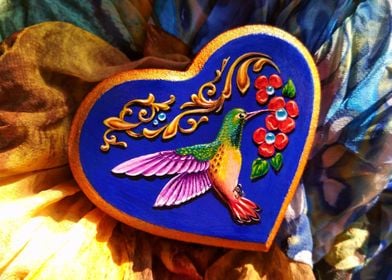 Colibri ornamented heart