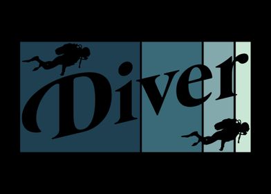Vintage Diver Scuba Diving